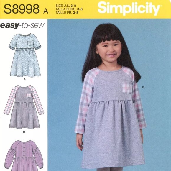 Simplicity S8998 Sportswear Dress, Top & Pants Sz 3-8 - Picture 1 of 2